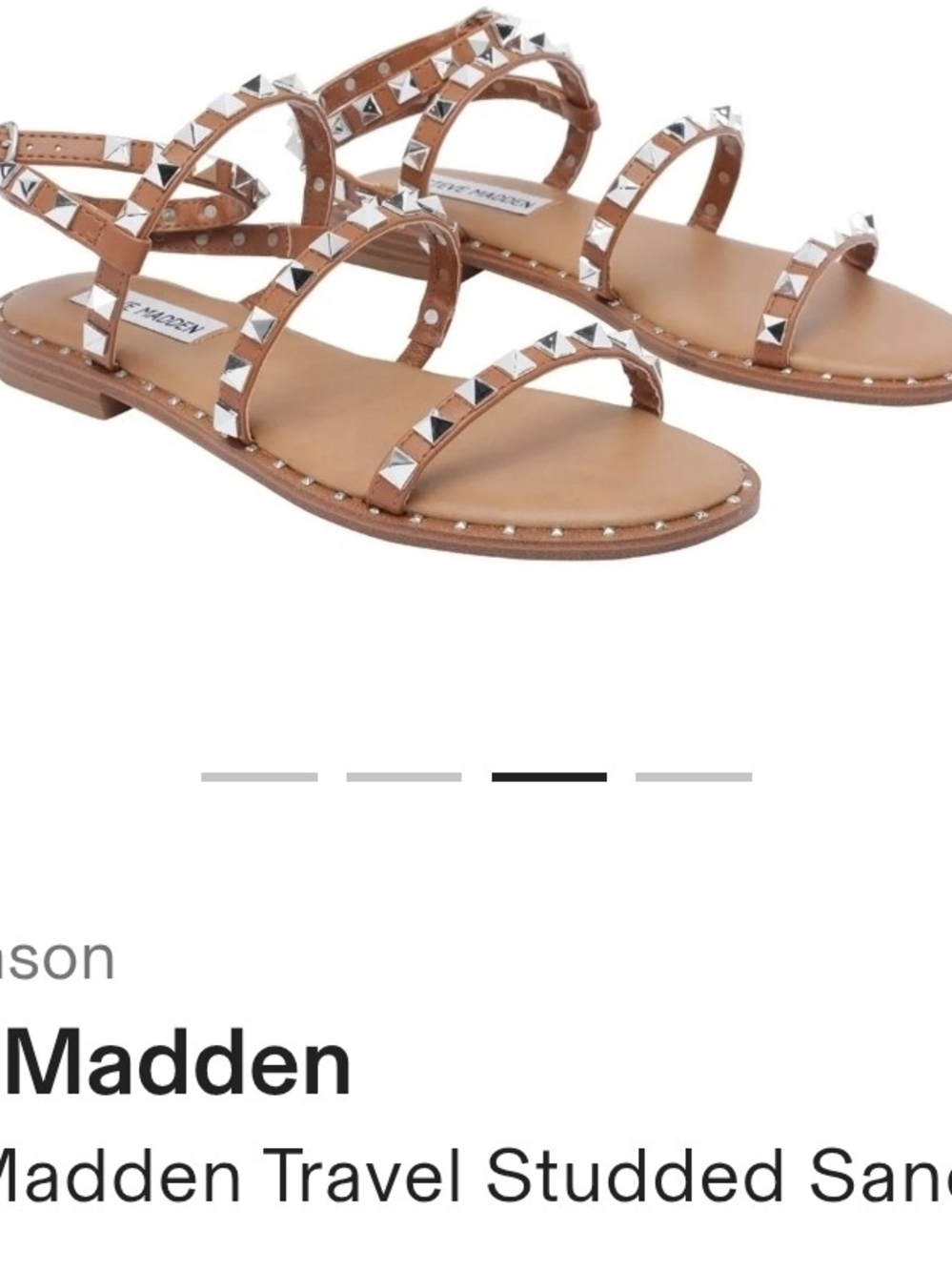 Steve Madden Tan Studded Strappy Sandal - Picture 8 of 8